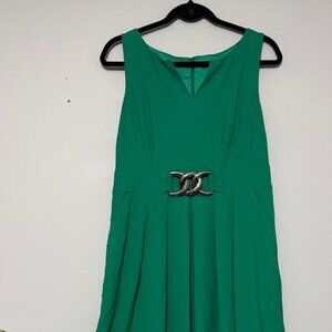 Jacqui.E Green Cocktail Dress | A-Line Silhouette | Has Pockets